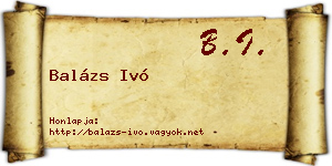 Balázs Ivó névjegykártya