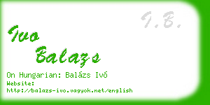 ivo balazs business card